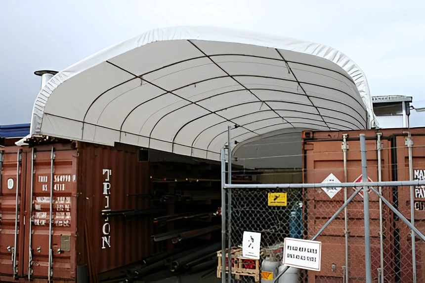 6m (20ft) wide shipping container tents
