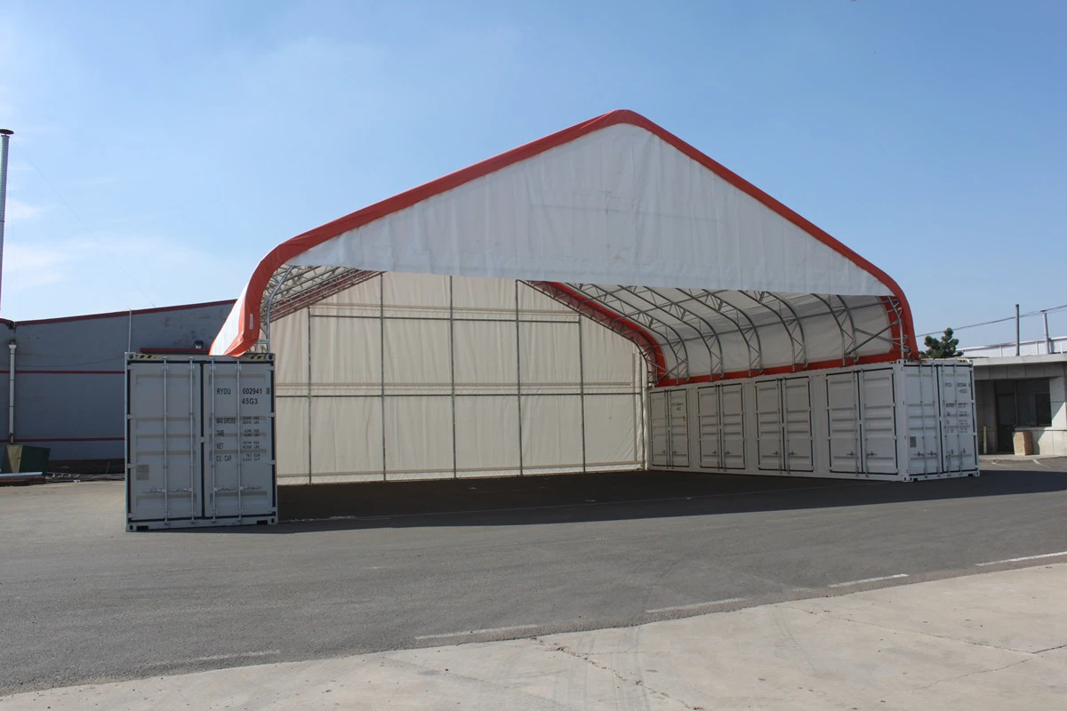 50'x40' shipping container canopy
