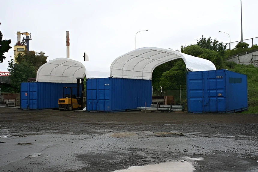 6m (20ft) wide shipping container tents