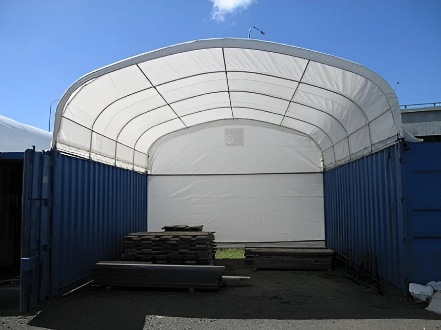 6m (20ft) wide shipping container tents