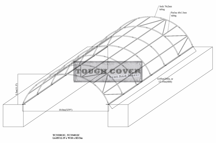 33' wide container canopy