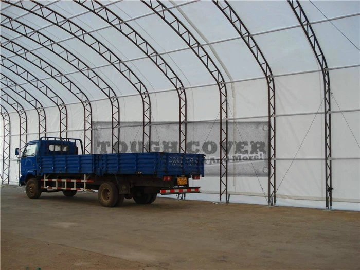 inside of 15m wide heavy duty storage shelter