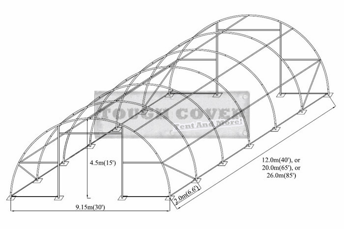 30 x 85 x 15 fabric building