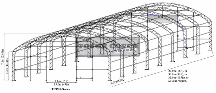 15m wide outdoor storage building